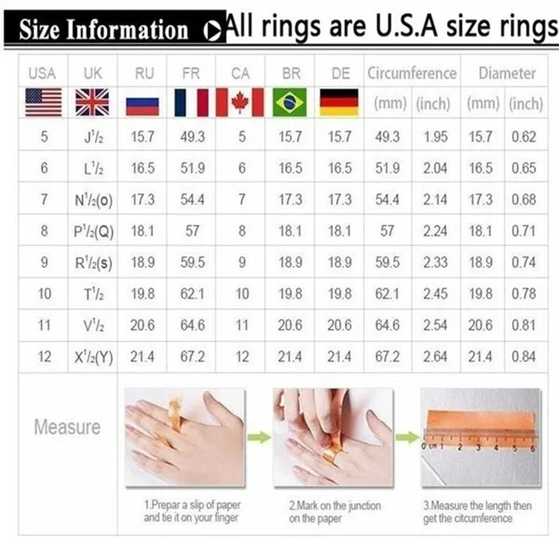Exquisite Blue Zircon Women Rose Gold Colour Wedding Engagement Rings Jewelry Size 4-11
