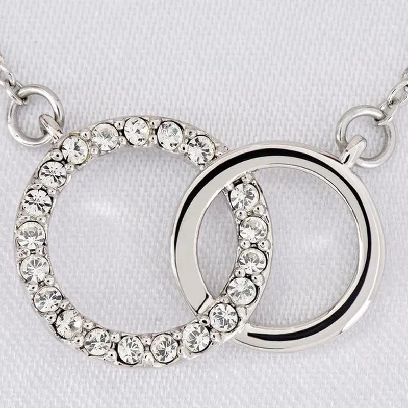 To My Boyfriend's Mom 925 Sterling Silver Cubic Zirconia Perfect Pair Necklace Message Card Gifts Boyfriend Mom Gifts