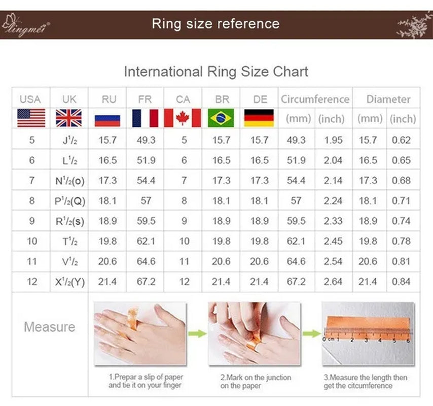 Love Heart Women Wedding Diamond Ring Gifts(Size:5/6 /7 /8 /9/10) HANNAH MARTIN