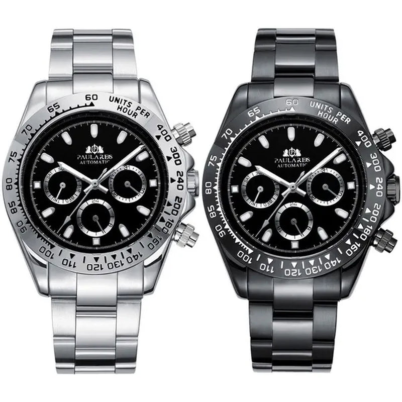 Automatic Watches Self Wind Mechanical Gold Stainless Steel Glacier Ice Blue Dial Chestnut Brown Bezel Luminous Men Watch