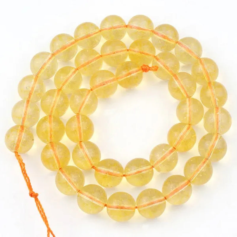 Citrines Yellow Crystal Stone round Beads Glass Beads for Bracelet Jewelry Making Bracelet Necklace 6/8/10Mm
