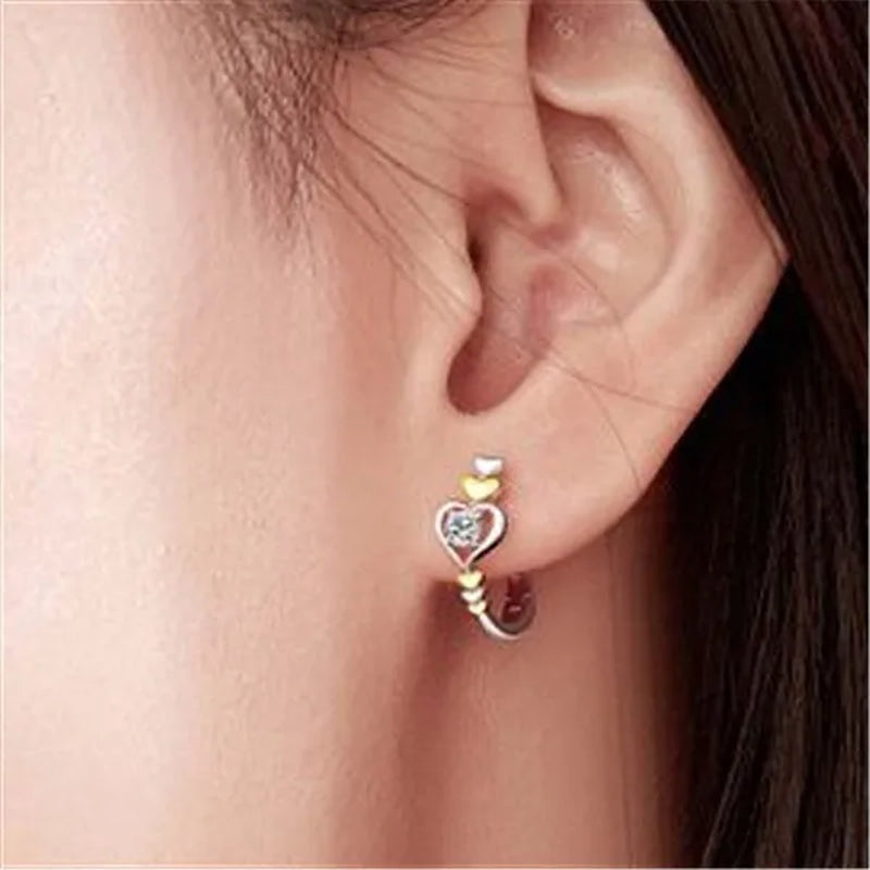 Creative Love Shape Weight Loss Earrings Heart to Heart Diamond Slim Earrings Chakra Burning Fat Magnetic Therapy Weight Loss Jewelry Gifts
