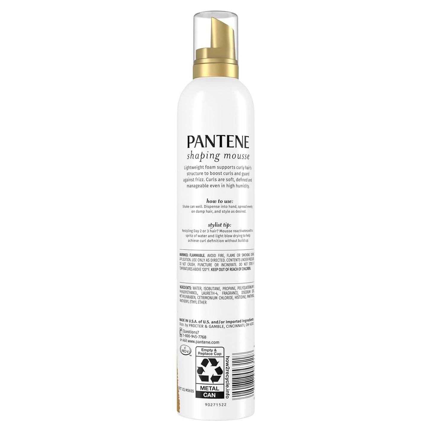 Pro-V Curl Mousse to Tame Frizz for Soft, Touchable Curls, 6.6 Oz