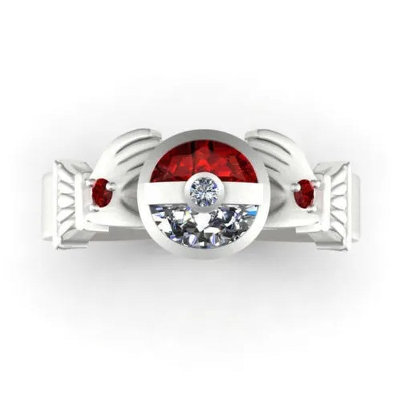 Unique Silver Anniversary Statement Ring Natural Gemstones Ruby Ring Wedding Bride Engagement Band Charm Ring Jewelry