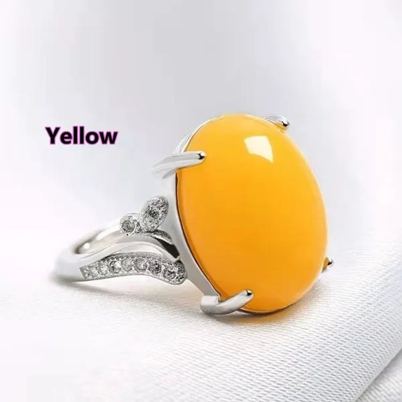 Gem ring ruby red agate Adjustable opening ring female living ring girlfriend gem ring 5 colors