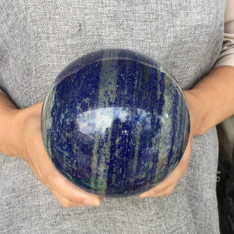 1KG+ Natural lapis lazuli sphere rock quartz crystal ball reiki healing