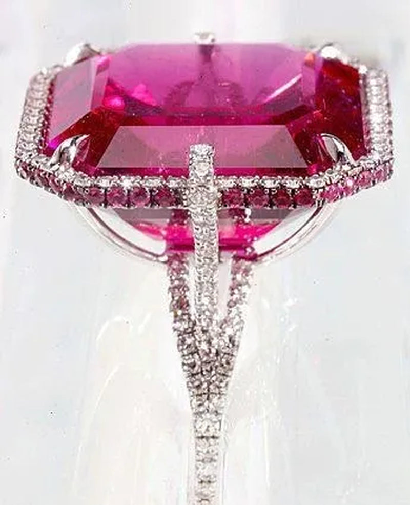 Stunning Women's 925 Sterling Silver Cut 9.36CT Red Ruby Diamond Jewelry Proposal Gift Bridal Engagement Ring Wedding Band Size 6 7 8 9 10