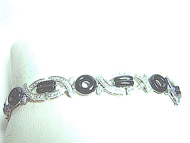 DIAMOND BLACK ENAMUEL BRACELET DIAMOND WHITE ENAMEL BLACK CABOCHON BRACELET