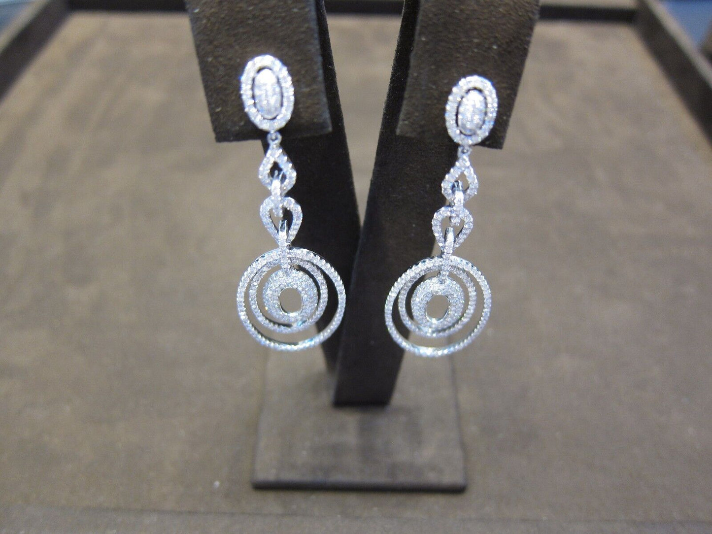DIAMOND DANGLE EARRING PAVE STYLE EARRING DIAMOND HUGGIE DIAMOND EARRING