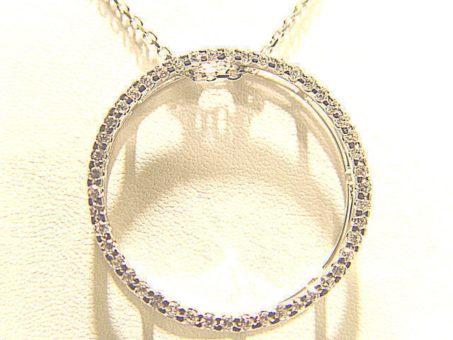.70 CT G COLOR VS1 CLARITY DIAMOND CIRCLE PENDANT INCLUDED 16 INCH CHAIN 18 K