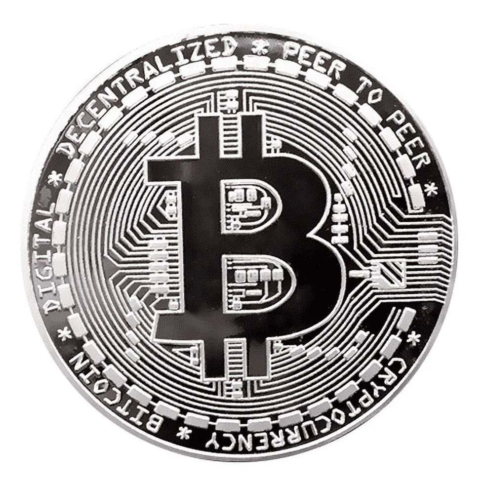 Art Gold Plated Bitcoin Collection Coin (1 Pc) (Silver) Master Coins