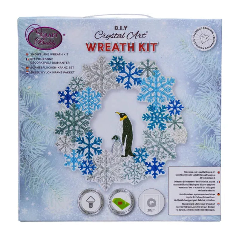 Craft Buddy Crystal Art / 5D Diamond Painting Penguin / Snowflake Christmas Wreath Kit