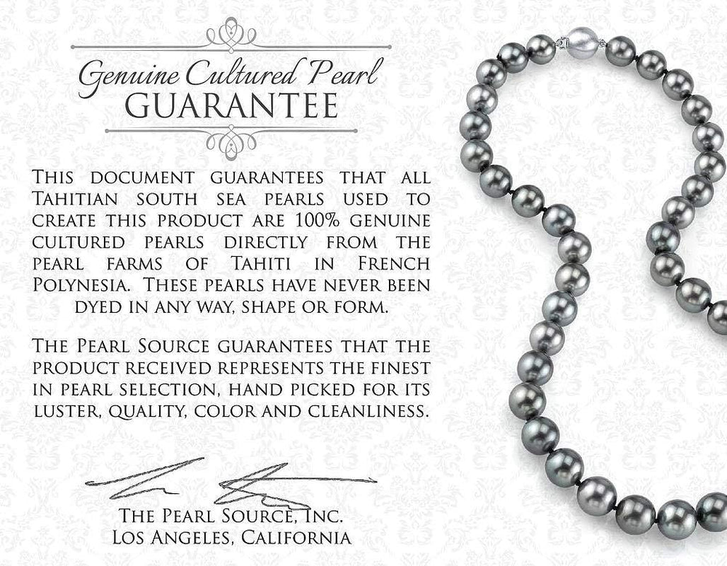 11-12Mm Genuine Black Tahitian South Sea Cultured Pearl Olivia Ring for Women