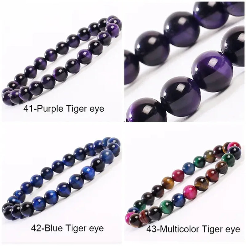 43 Style New 8MM Natural Stone Bracelet / Apatite / Agate /amethyst /watermelon /Rose Quartz /Morgan Stone/malachite/Tiger Eye Fashion Bracelet Unisex