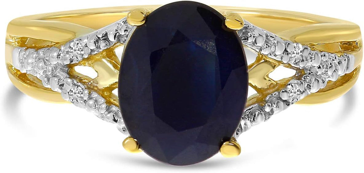 Sapphire and Diamond Ring in 14K Yellow Gold