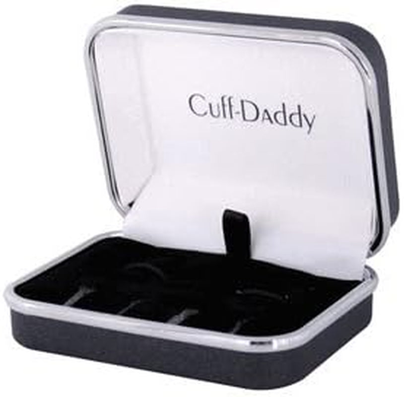 Mens Silver and White Mother of Pearl Tuxedo Cufflinks Studs Formal Set with Travel Presentation Gift Box
