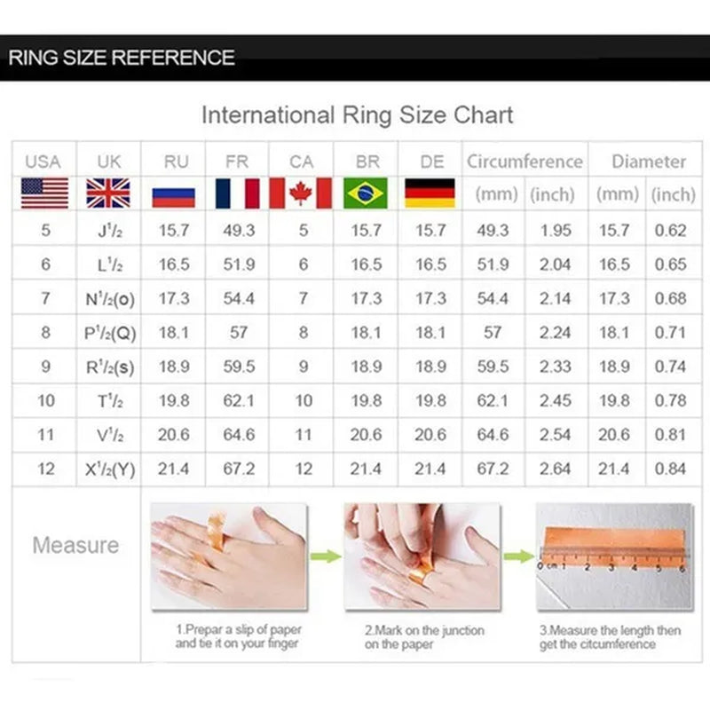 Women's Fashion 925 Sterling Silver Full Diamond Ring White Sapphire Moissanite Jewelry for Women Rings Elegant Bride Proposal Engagement Wedding Accessories Party Band Anniversary Gift Size 4-11 Bague Femme