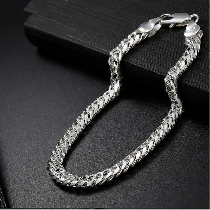 6mm Miami Cuban Link Chain Necklace and Bracelet Set In 925 Sterling Silver