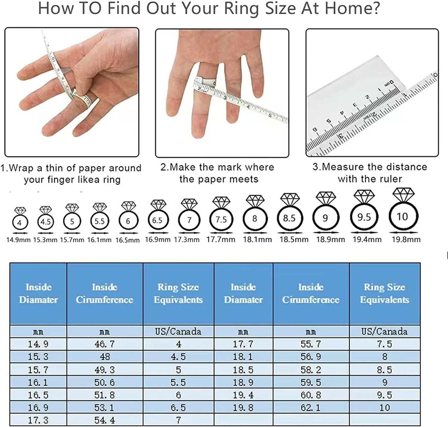 3 Stone Moissanite Engagement Rings for Women, 1 Ct Tw D Color VVS1 Clarity Lab Created Diamond Rings 14K White Gold Vermeil Moissanite Rings for Women Anniversary Jewelry Gifts