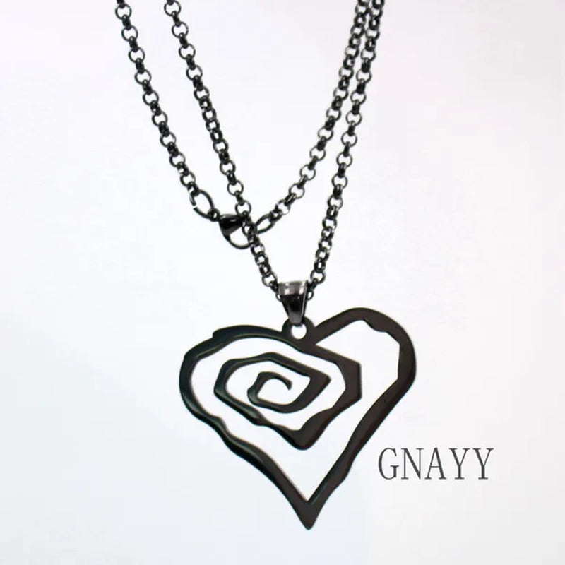 Black Marilyn Manson Heart ROSE Charm NEW MM Rose TOP round Chain 18-36Inch Necklace