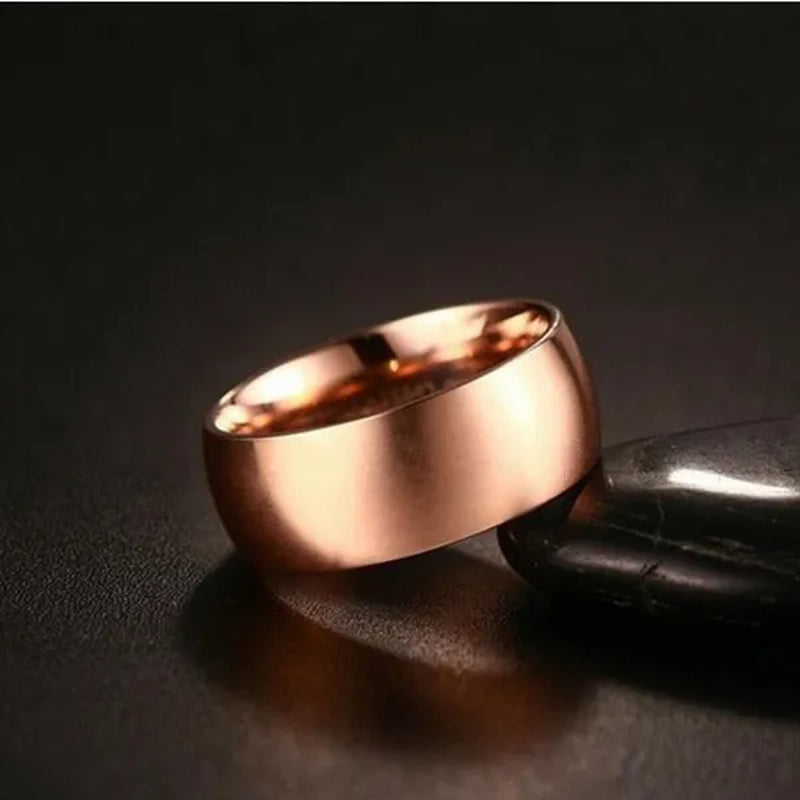 Two Rings Couple Rings Titanium Steel Band 10kt Rose Gold Filled Cocktail Heart Zircon Ruby Women's Wedding Ring Sets