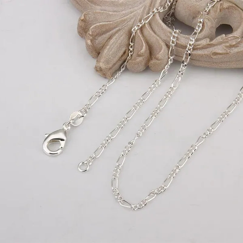 Promotion 925 Sterling Silver 2mm Chunky Figaro Men/women's Chain Necklace
