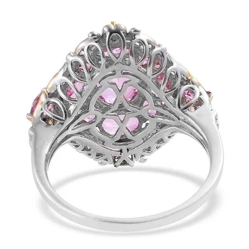 925 Sterling Silver &Ruby Gemstones Women'S Engagement Ring and Wedding Band Jewelry Size 6 7 8 9 10