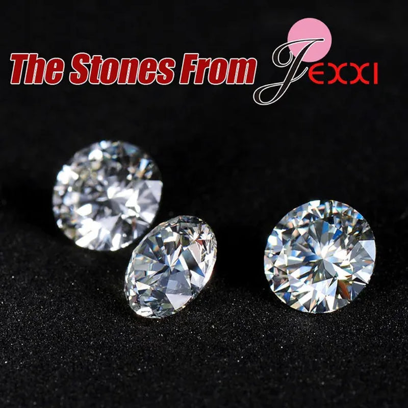 925 Sterling Silver Jewelry Set CZ Diamond Love Heart With Pretty Butterfly Pendant Necklace & Earring Wedding Party Decoration