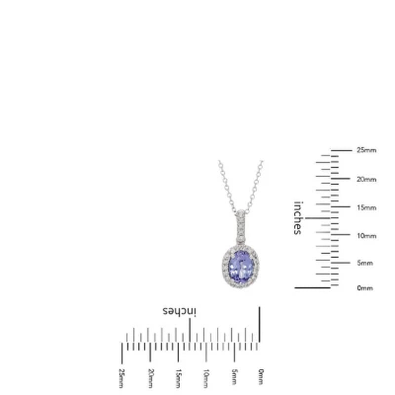 Genuine Tanzanite and 0.11 CT. T.W. Diamond Pendant in 14K Gold