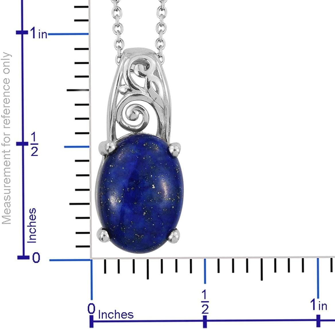 Blue Lapis Lazuli Natural Healing Crystal Stone Decorations Bail Pendant Necklace 20 Stainless Steel Fashion Delicate Unique Jewelry Gifts for Women