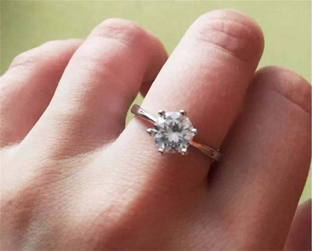 100% Real Solid Silver Wedding Rings for Women Set 8mm Sona CZ DIAMOND Engagement Ring 925 Pure Silver Rings Fine Jewelry