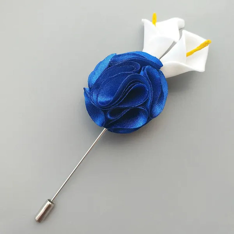 10pcs/lot Handmade Mini Calla Bride Groom Corsage Bridesmaid Sister Dress Flower Boutonniere Men's Suit Brooch Pin Wedding flower