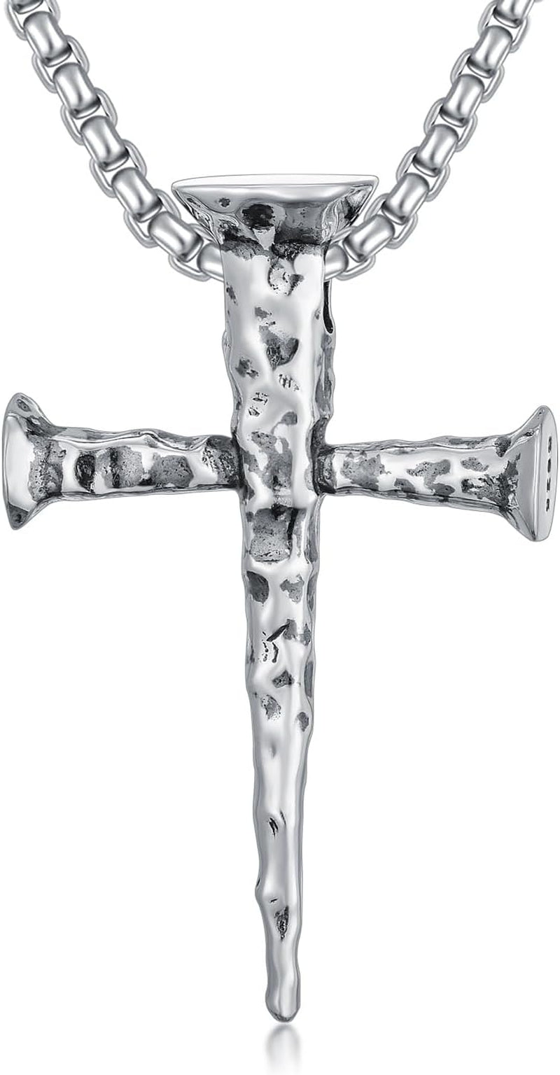 Cross Necklace Valentine'S Day Gifts 925 Sterling Silver Cross Pendant Fathers Day Birthday for Men Father Dad Brother Husband Son
