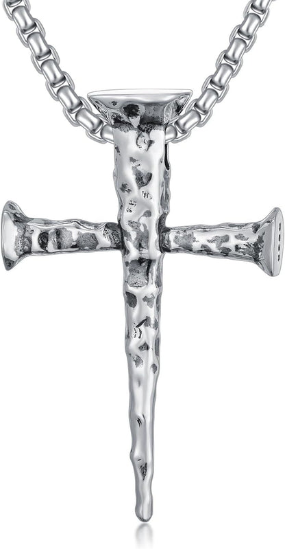 Cross Necklace Valentine'S Day Gifts 925 Sterling Silver Cross Pendant Fathers Day Birthday for Men Father Dad Brother Husband Son