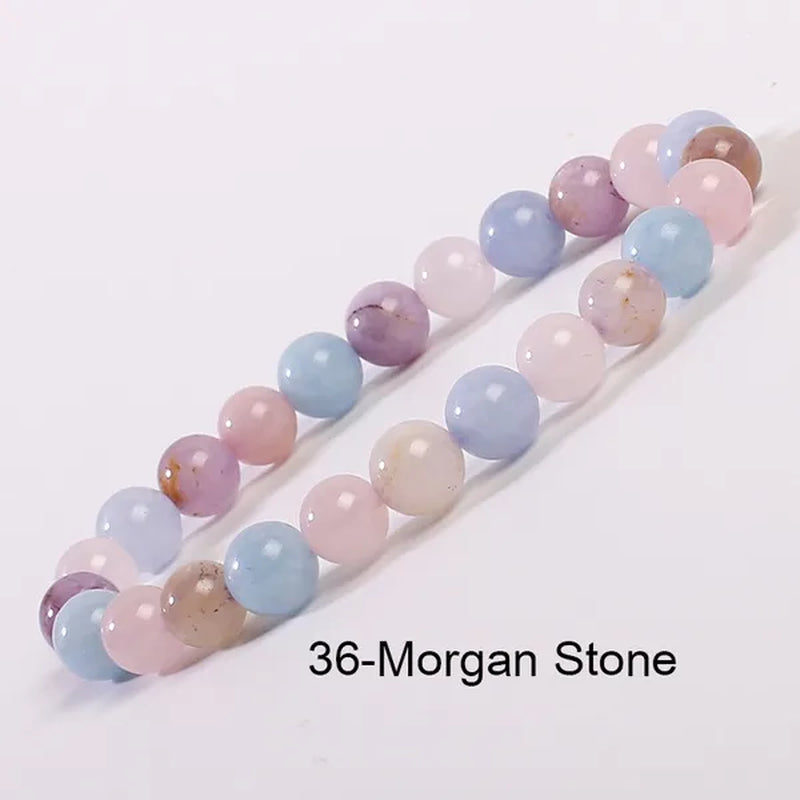 43 Style New 8MM Natural Stone Bracelet / Apatite / Agate /amethyst /watermelon /Rose Quartz /Morgan Stone/malachite/Tiger Eye Fashion Bracelet Unisex