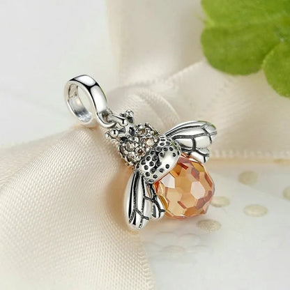 Popular Elegant Bee Design Gemstone Topaz Pendant Necklace/Earring/Ring/Bracelet 925 Silver Jewelry Set Mother'S Day Gifts
