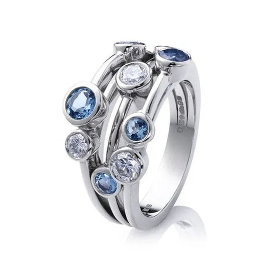Sparkling Sterling Silver Plated Filled Natural White Lab Diamond Ring Engagement Wedding Band Rings for Women Finger Jewelry