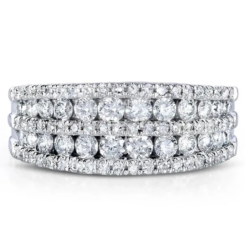 Trendy Micro Pave Diamond Rings for Women Bridal Wedding Ring Jewelry