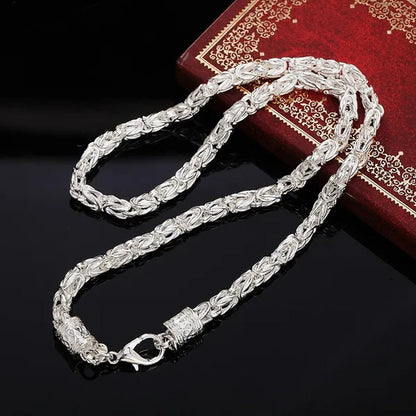 Personality 925 Sterling Silver Spigot Chain Dragon Necklace for Men Women Fashion Silver Jewelry Christmas Gifts