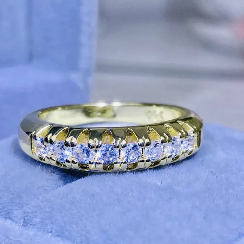 Luxury Silver /18K Gold Ring 925 Sterling Silver Womens Ring White Sapphire Wedding Band Engagement Diamond Ring Fine Jewelry Christmas Gift Size:6 7 8 9 10