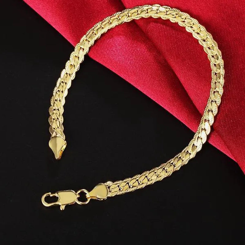8/16/18/20/24inch 18K Gold/925 Sterling Silver Luxury Brand Design Noble Necklace Chain for Woman Men Fashion Wedding Engagement Jewelry