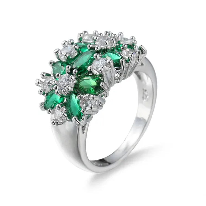 Fashion Women 925 Sterling Silver Sapphire & White Topaz Gemstones Rings Size 6 7 8 9 10