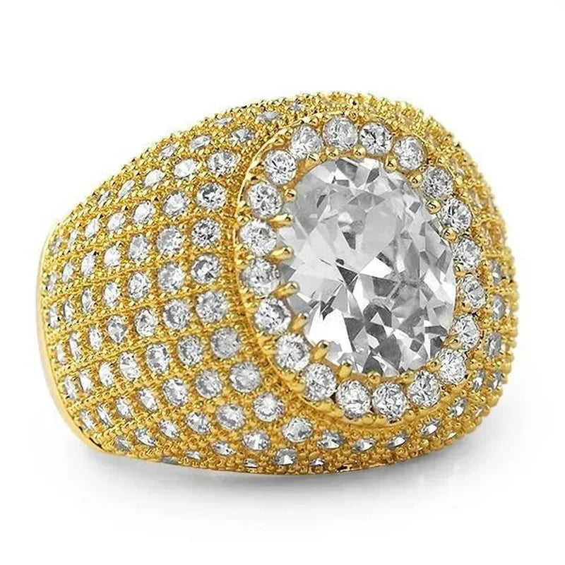 Business Men'S Fashion Luxury Simple Natural White Sapphire Ring Wedding Engagement Party Jewelry