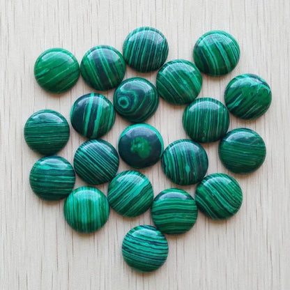 10pcs/lot 20mm Natural Gem Stone Pink Quartz Opal Malachite Tiger Eye Natural Stone Lapis Lazuli Mixed Round Cabochon 20mm DIY Jewelry Findings Accessories
