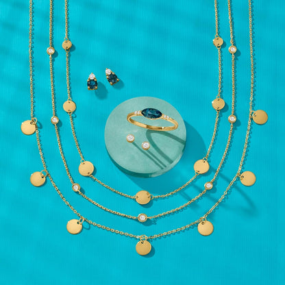 by  Diamond Station Necklace in 14Kt Gold