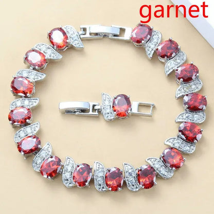 925 Silver Bracelet Multi-color Zircon Bracelet Health Fashion Jewelry for Women 12 Colors Gemstone