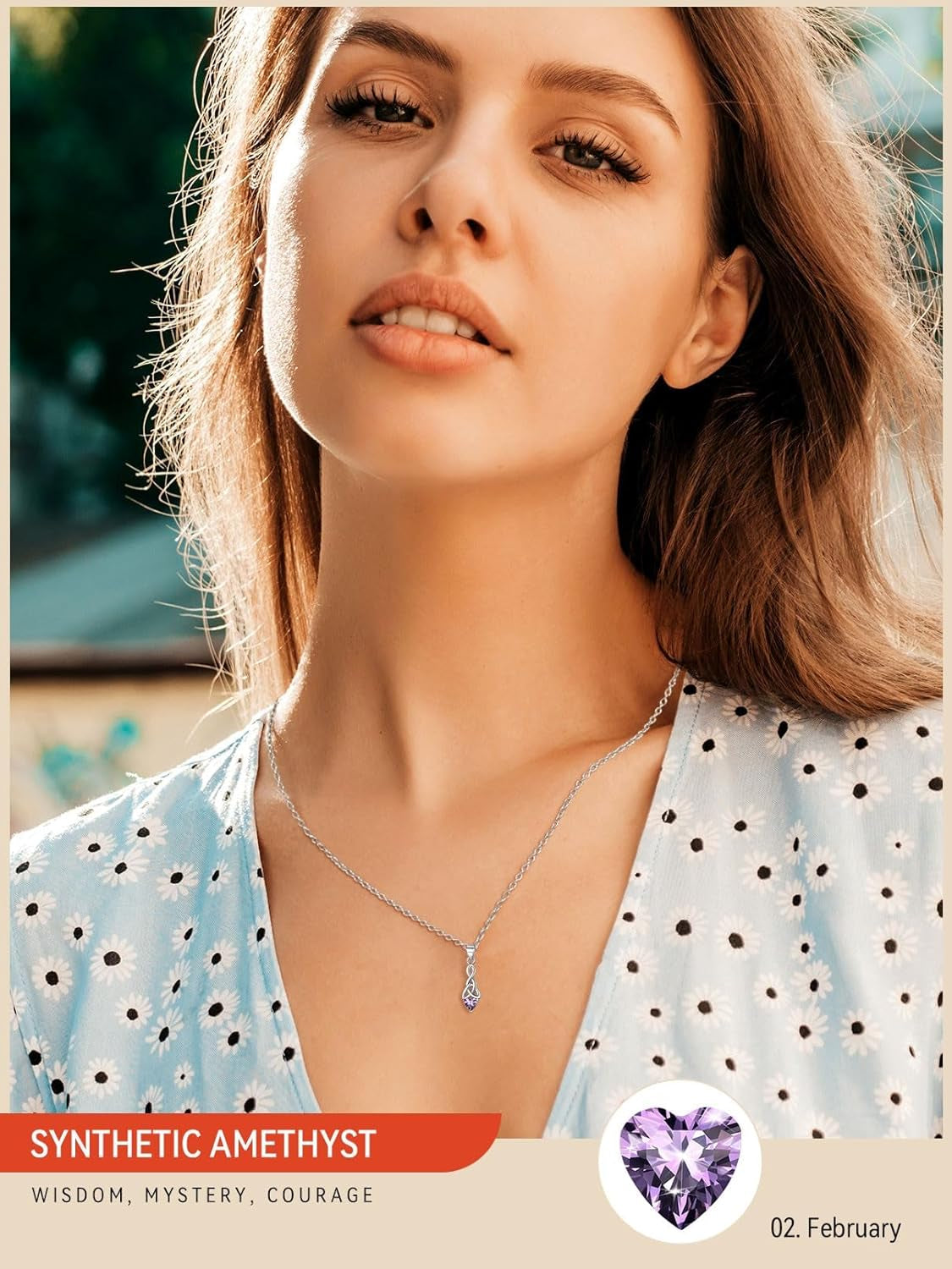 925 Sterling Silver Birthstone Necklace for Women, Round/Celtic Knot Gemstone Pendant Necklaces Dainty Crystal Jewelry Birthday Gifts for Mom Wife Her with Gift Box