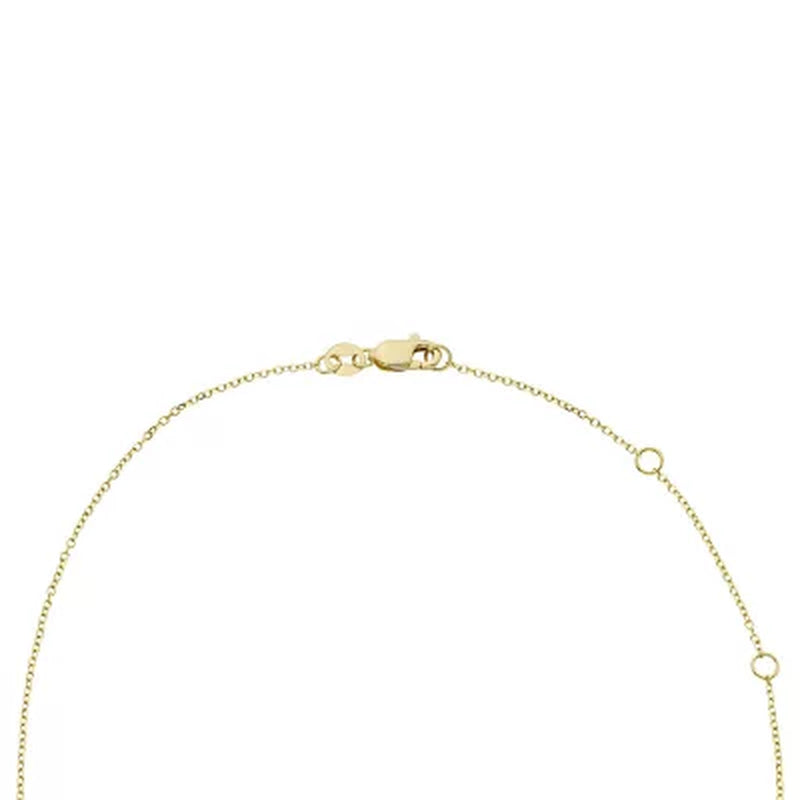 Garnet and .06 CT. T.W. Diamond Baguette Pendant Necklace in 14K Gold