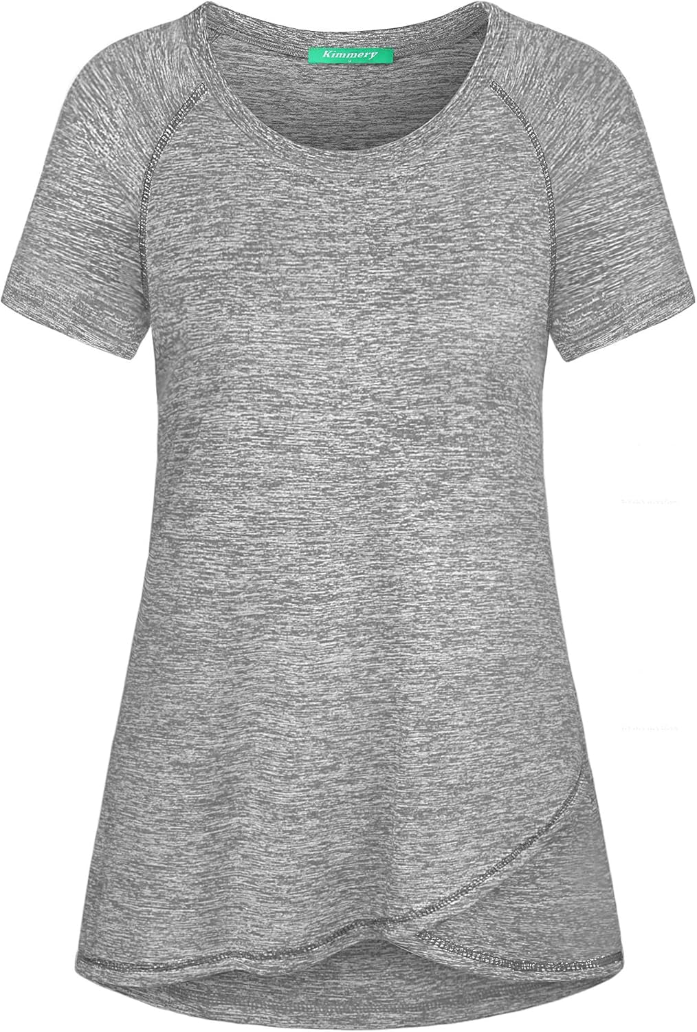 Woman Raglan Sleeve round Neck Irregular Hem Yoga Workout Shirt Sizes M-3XL