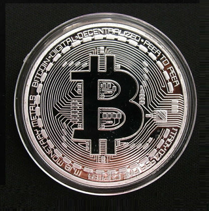 SILVER PLATED Bitcoin Token W/Display Case Master Coins